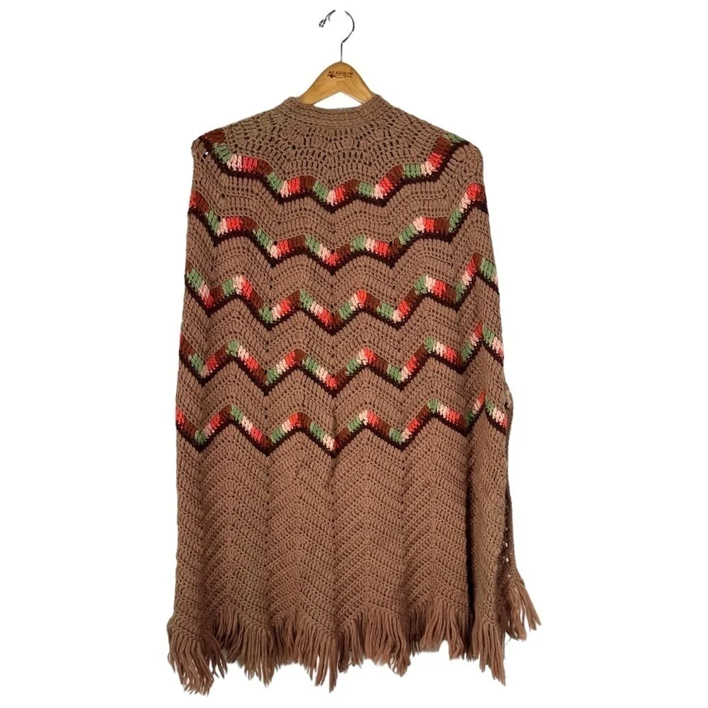 Handmade Crochet Poncho Cape Size M/L